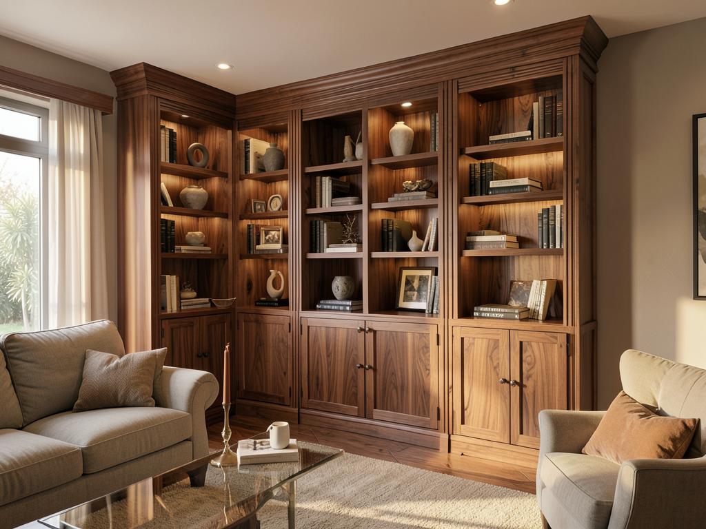 Walnut Built-In Library Wall
